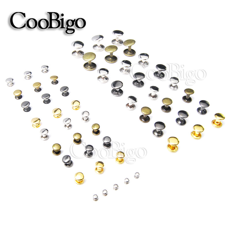 100sets Metal Rivets Studs Round Rivet for Leather Craft Bag Belt Clothing Garment Shoes Pet Collar Decor Sewing Accessories