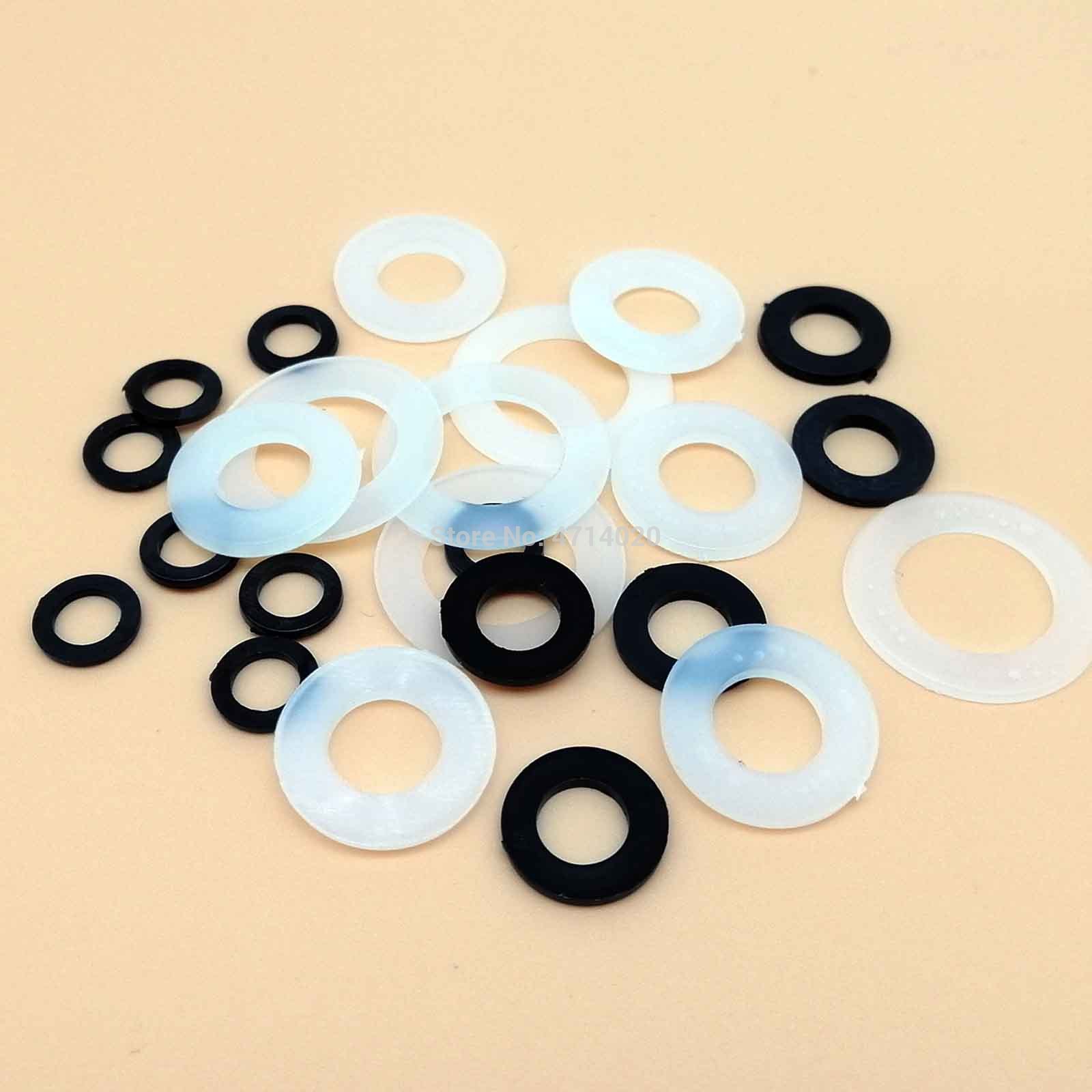 100pcs M1.5 M2 M2.5 M3 M4 M5 M6 M8 M10 M12 White Black Plastic Nylon Flat Washer Plane Spacer Insulation Gasket Ring For Screw