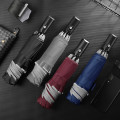 Wind Resistant Folding Automatic Rain Umbrella Fashion Men's Business Umbrella With Reflective Strips Outdoor Windproof A35