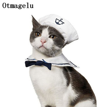 Funny Pet Cat Costumes Cat Dog Rabbit Apparel Clothes For Halloween Cosplay Navy Sailor Costumes Jacket Cloak Dog Accessories