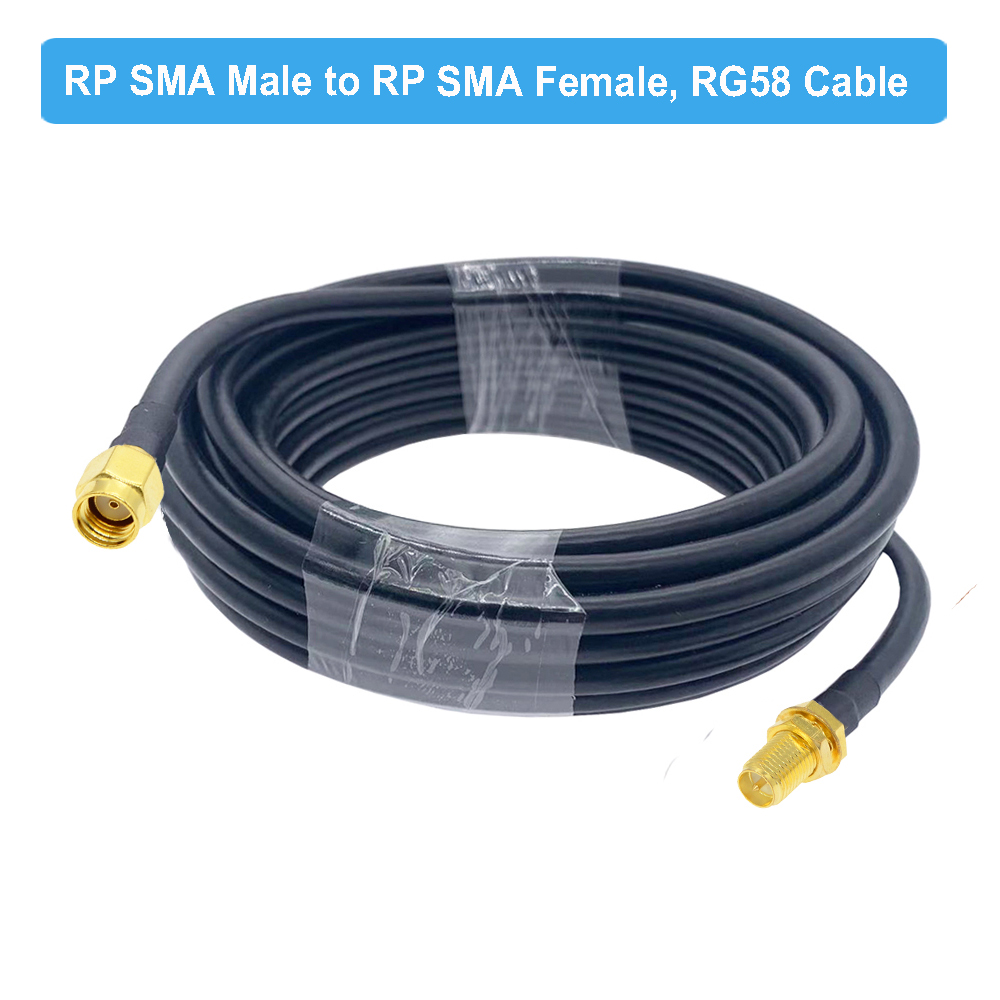 RG58 SMA Male to SMA Female Nut Bulkhead WiFi Antenna Extension Cable RG-58 50 Ohm RF Connector Adapter Coaxial Jumper Pigtail