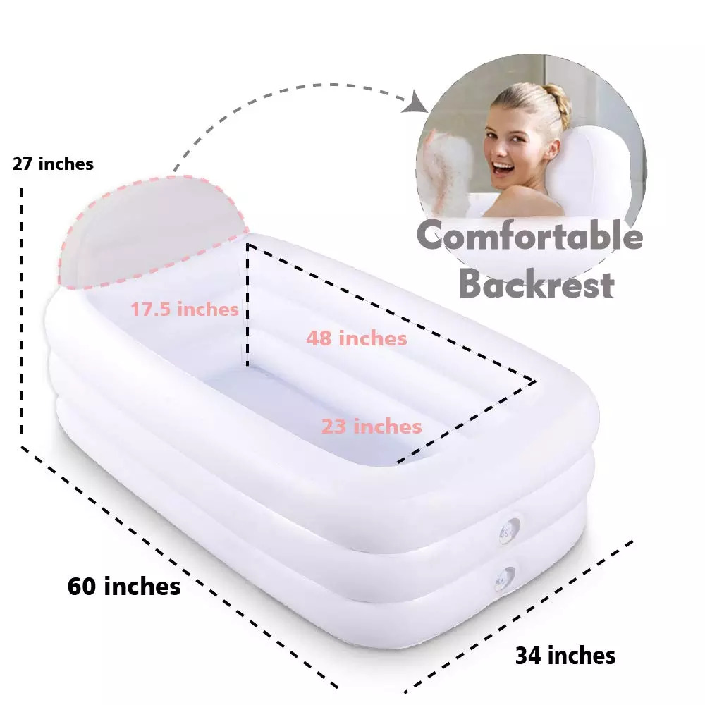 Convenient and quick inflatable tub for adults