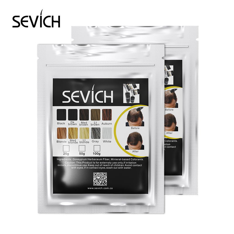 Sevich 100g refill hair fiber hair loss products hair building fibers powders thicken thin hair 10 colors keratin hair fiber