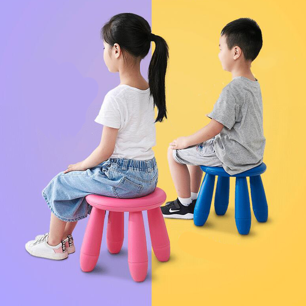 Childrens Stool Chair Plastic Toddler Play Room Round Seat 12 Inch