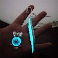 1pc Luminous Glow In The Dark Silver Copper Feather Shape Owl Bookmarks Creative Gift Cute School Supplies Bookmarks For Books