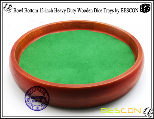 Bowl Bottom 12-inch Heavy Duty Wooden Dice Trays by BESCON-4