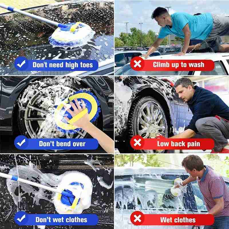 Wholesale Car Washing Mop Car Cleaning Brush Car Wash Brush Cleaning Telescoping Auto Long Handle Chenille Accessories Broo C7D0