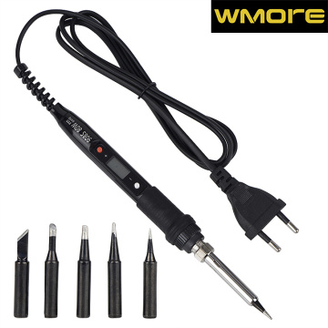 WMORE Electric LCD Soldering iron 80W 110V 220V Temperature adjustable Welding solder repair tool kits soldering Station tips