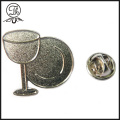 Wine cup silver badge pin