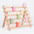 Wooden Sewing Thread Organizer with 60-Spool