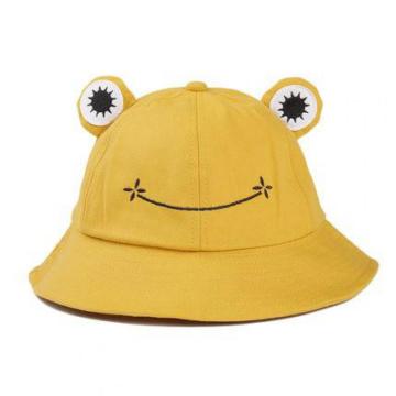 COKK Bucket Hat Children Women Fisherman Hats For Girls Boys Kids Parent Child Summer Cute Frog Big Eyes Bucket Hats Sunshade