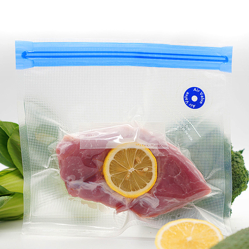 LAIMENG Reusable Vacuum Zipper Bags for Food Storage BPA free Film Air Valve Bags Kitchen Appliance Sous Vide Packing Bags P275