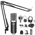 Neewer NW-700 Pro Condenser Microphone and Monitor Headphones Kit with Phantom Power Supply, Boom Scissor Arm Stand, Shock Mount