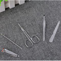 5pcs Portable Manicure Steel Nail Care Tools Pedicure Scissor Tweezer Knife Ear pick Utility Nail Clipper Kit Nail Art Equipment