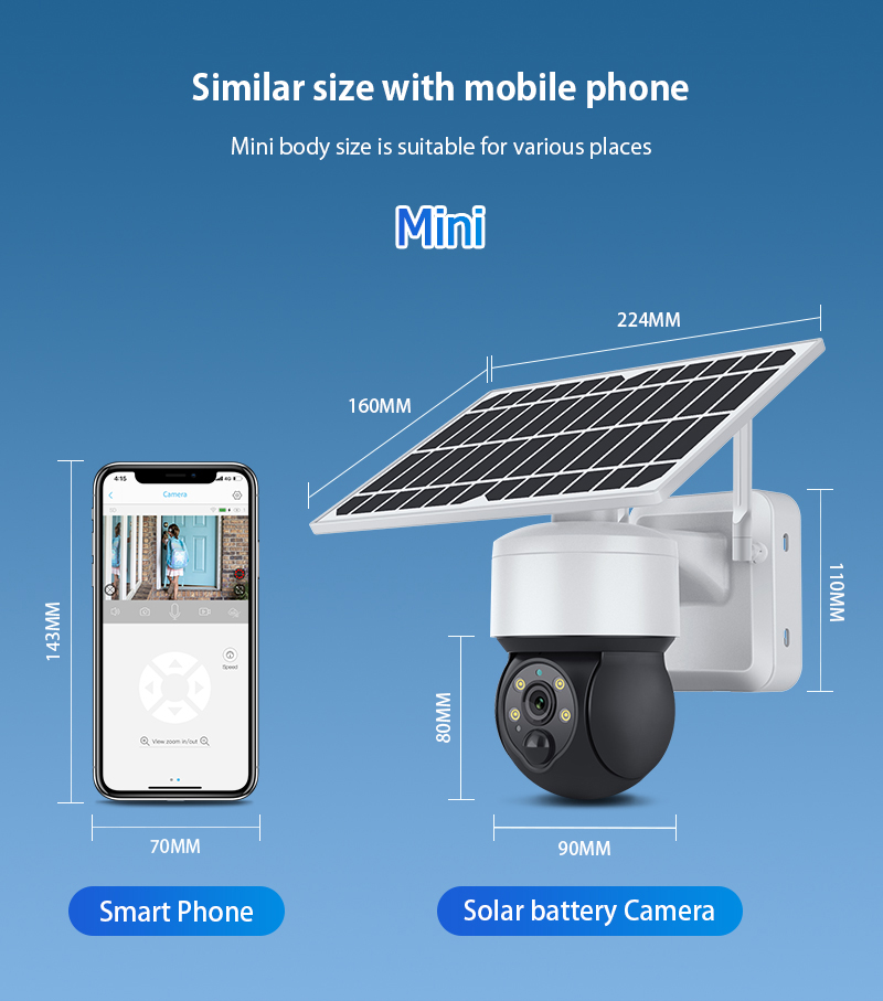 Black White Solar 4g Camera Cctv 09