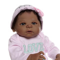 56CM African American reborn baby girl doll in black full body soft silicone bebe doll reborn Bath toy Anatomically Correct