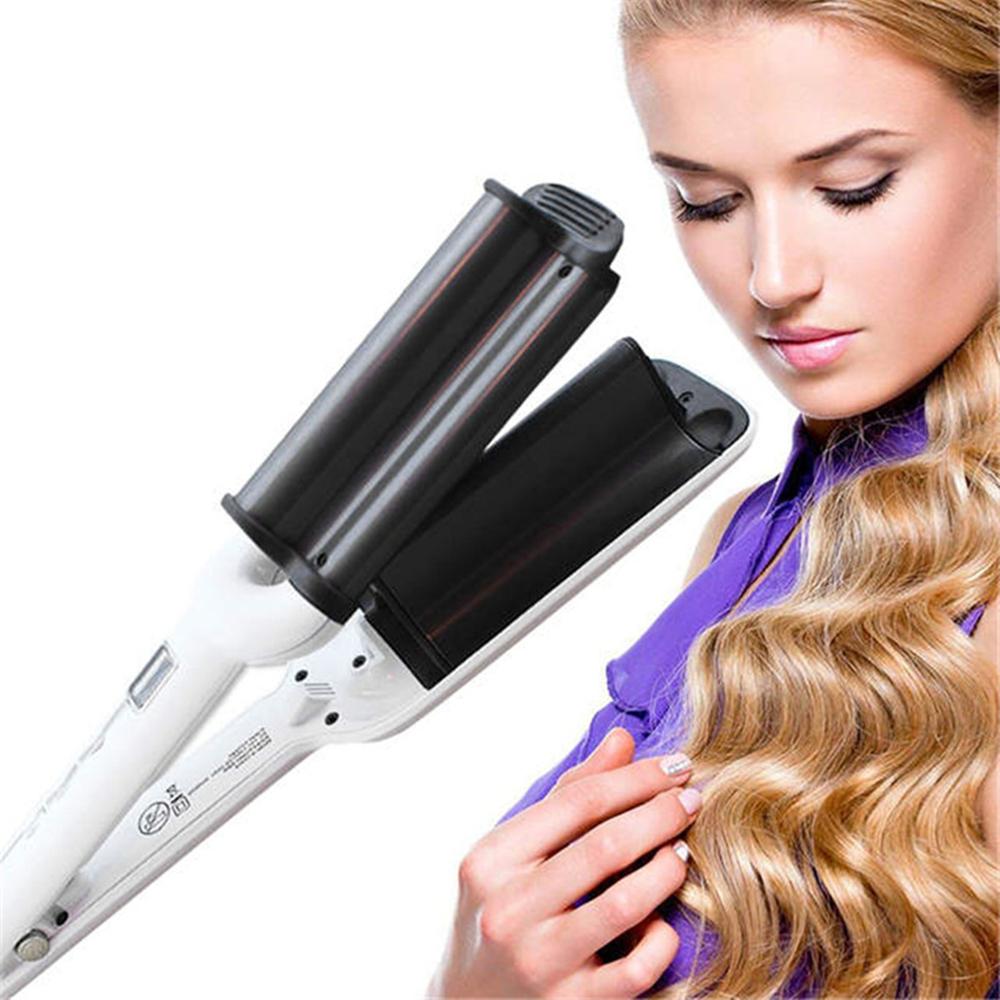 Professional Hair Curler 32Mm Deep Wave Hair Curling Irons Ceramic Triple Barrel Wave Curlers Big Corrugated Deep Hair Curler