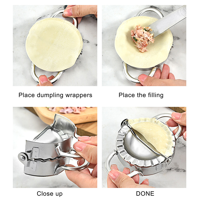 Kitchen Stainless Steel Dumpling Maker Wraper Dough Cutter Pie Ravioli Dumpling Mould Stuffed Meat Spoon Kitchen DIY Tools