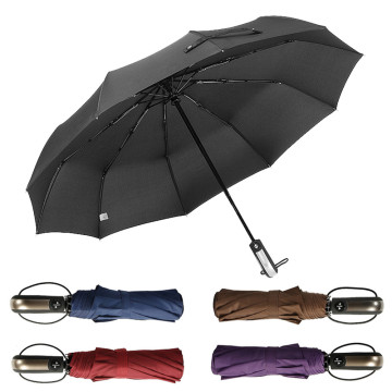 Fashionable Women Rain Umbrella Full-automatic Three Folding Gentle Umbrellas Strong Frame Windproof Portable Travel Umbrella