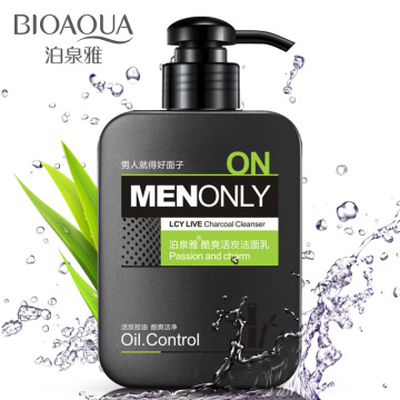 Bioaqua LCY Live Charcoal Men Only For Men's Foam Wash Facial Cleanser Face Oil Control Anti Dirt Deep Clean Bubble Skin Care