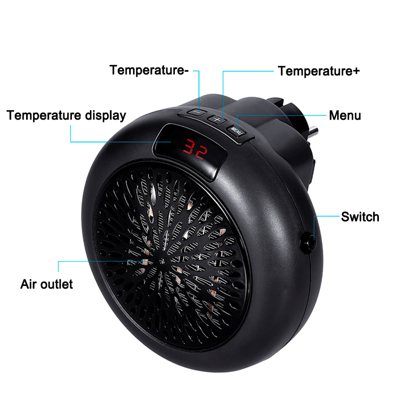 Portable Mini Desktop Electric Heater 600w Round Power Saving Heating Device Home Office Supplies HVAC Systems & Parts WWO66