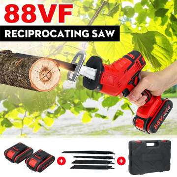 Doersupp 88V Cordless Reciprocating Saw Lithium Battery Wood/Metal Cutting Saw Saber Saw Electric Saw For Makita 18V battery