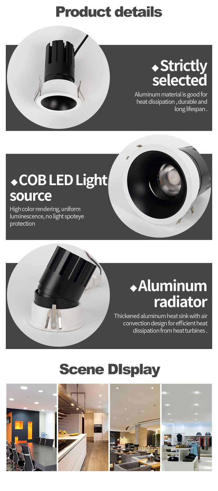 Adjustable led downlight