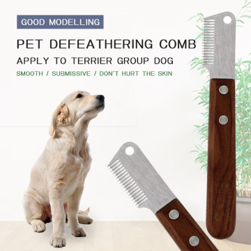 Dog Comb Knife Pet Hair Remover Brush Comfortable Durable Cat Hairbrush For Dogs Pet Accessories Cats Walnut Grooming Tools