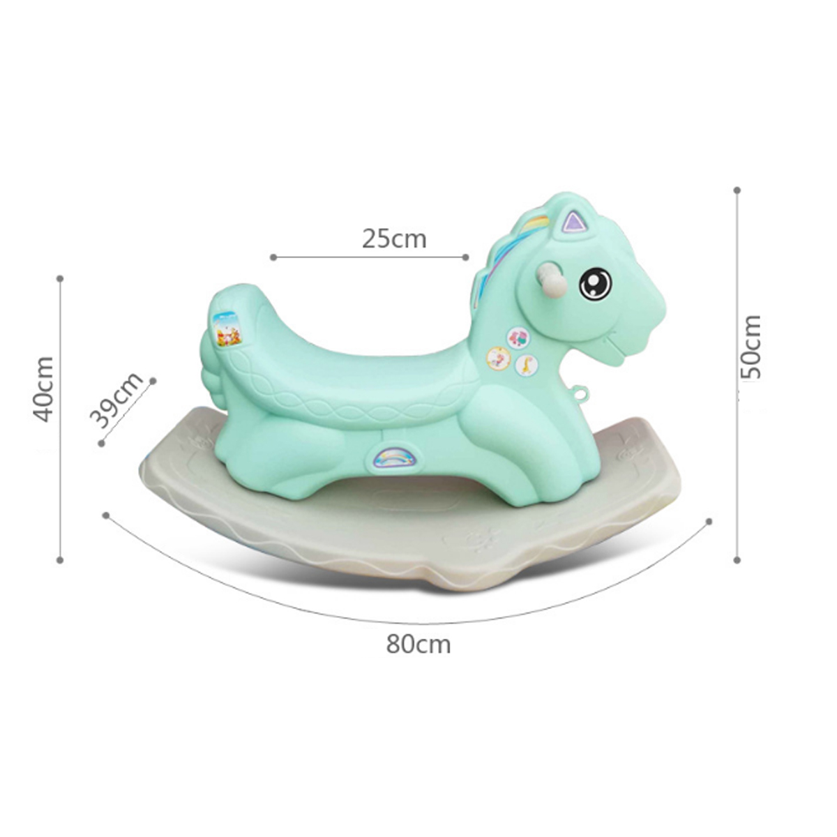 Rocking Horse Cute Ride On Animals rocking Chair Kids Toys Gifts Boys and Girls with Stickers