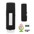 2 in 1 Mini 8GB USB Pen Flash Drive Disk Digital Audio Voice Recorder 70 Hours Portable Mini Recording Dictaphone