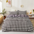 Modern Style Houndstooth Pattern Bedding Set,220x240 Duvet Cover Set With Pillowcase,200x220 Quilt Cover,King Size Blanket Cover