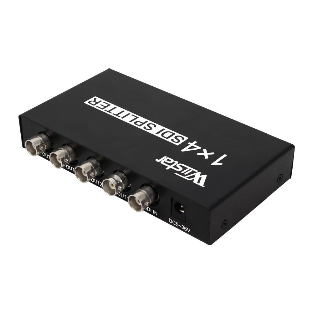 Wiistar SDI Splitter 1x4 Multimedia Split Extender Full HD 1080P SDI 4 Ports Splitter SD-HD 3G-SDI for TV SDI Camera