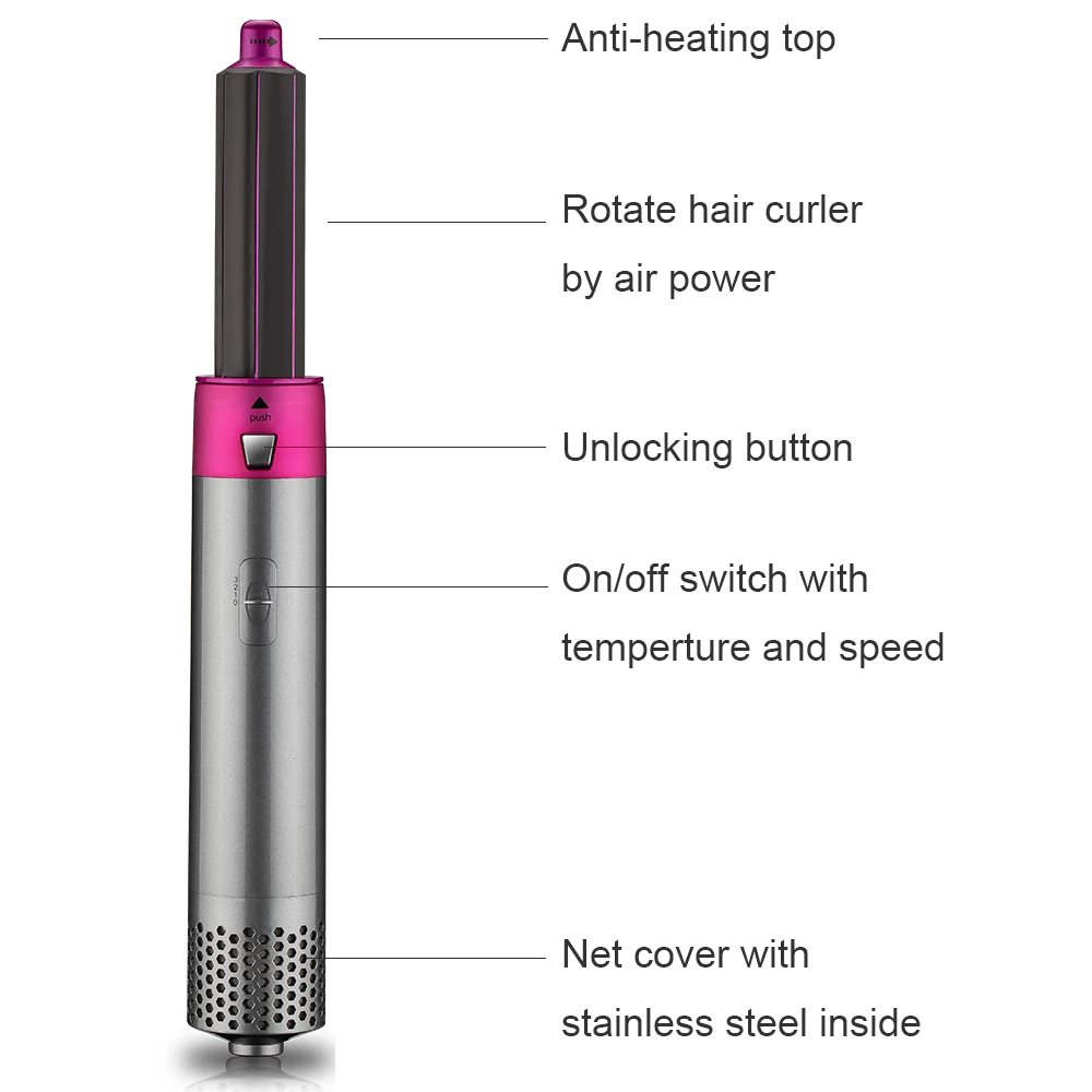1000W Professional Electric Hair Brushes Roller Curling Wand Hair Curling Iron Hair Waver Hair Dryer Brush Ceramic Styling Tools