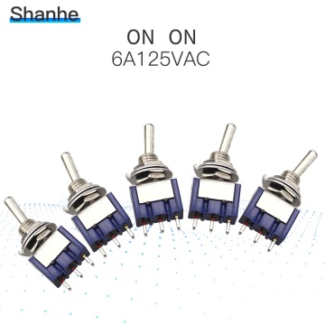 5pcs Mini MTS-102 3-Pin SPDT ON-ON 6A 125VAC Miniature Toggle Switches