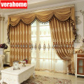 European thick Jacquard luxury curtains valance for bedroom living room embroidered sheer tulle curtain windows pelmet