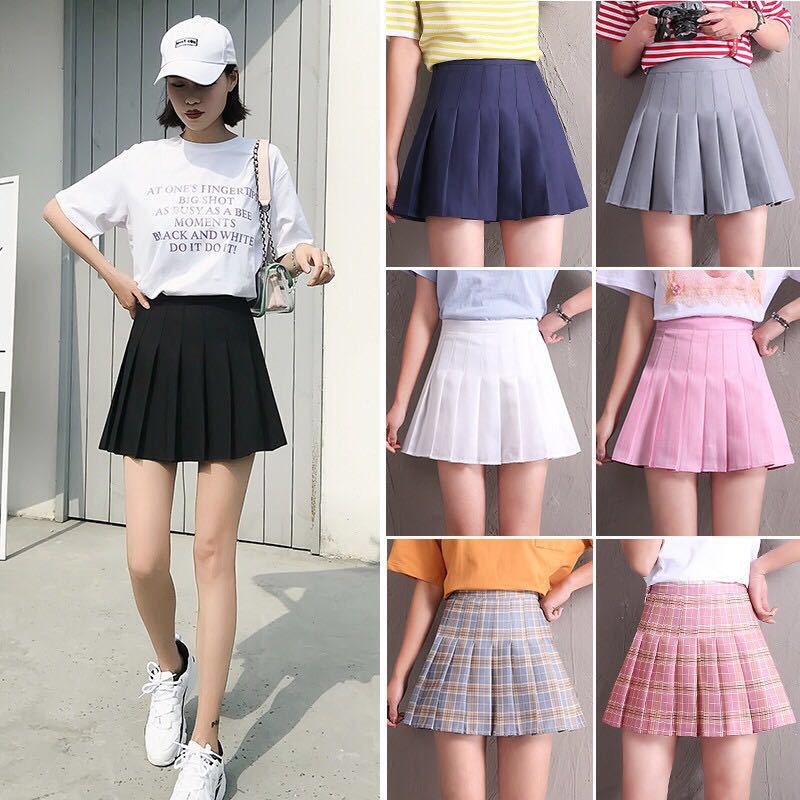 Girl Pleated Tennis Skirt High Waist Short Dress With Underpants Slim School Uniform Women Teen Cheerleader Badminton Skirts