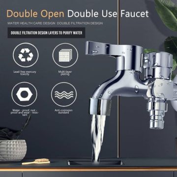 Double Wonderlife Washing Machine Faucet with Quality Zinc Alloy Home Washing Machine Tap and Garden Bibcock for Fashion Home Bi