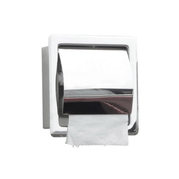 Toilet Paper Holder Bathroom Kitchen Wall Mounted Flush Type Stainless Steel Paper Tissue Rack, Roller Insert