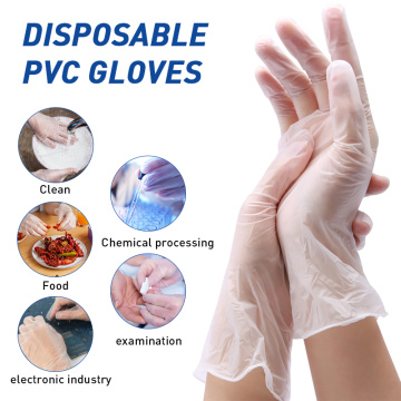 Heartmed 10/100pcs Disposable vinyl gloves Transparent Dishwash/Kitchen/Garden/Industrial Gloves Latex free Household PVC Gloves