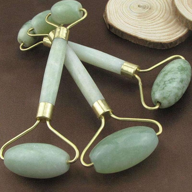 Natural Jade Roller Thin Face Massager Face-lift Beauty Face Neck Chin Roller Massage Slimming Remove Line Face-lifting Stick