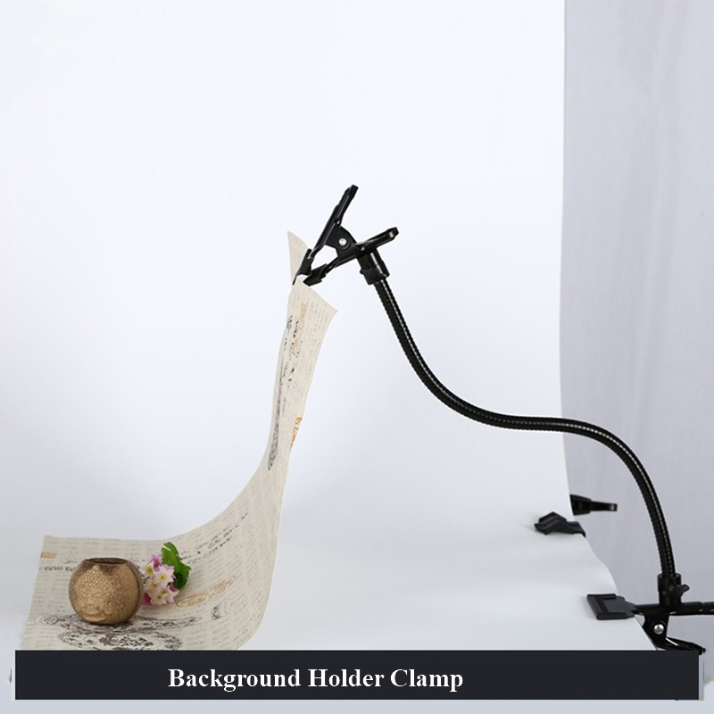 Black Background Holder C Clamp Clip Light Stand Flexible Flex Arm Reflector Clip Backdrop Paper Clamp Photo Studio Accessories