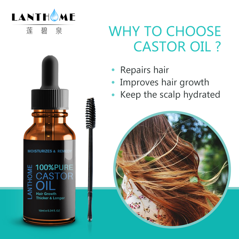 Pure Castor Oil Hair Essential Oil Natural Hair Growth Cream Castor Organic Eyelash Growth Eyebrow Enhancer Serum Hair CareTSLM1