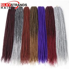 Silky Strands Soft Crochet Braids Ombre Black Brown Synthetic Braiding Hair Senegalese Twist Crochet Hair Extenstions