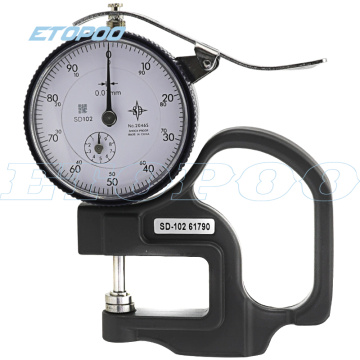 High Precision 0-10mm 0.01mm Dial Thickness Gauge Leather Metal Case Tester Flat Micrometer Width Measuring Instrument Tools