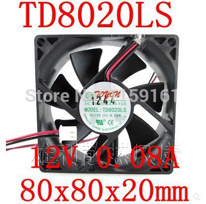 Free Shipping New original TD8020LS 12V 0.08A 8CM 80*80*20MM quiet fan