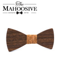 Mahoosive Wood Bow Ties for Mens Wedding Suits Wooden Bow Tie Butterfly Shape Bowknots Gravatas Slim Cravat