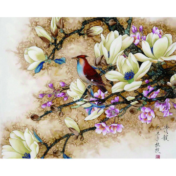 RUOPOTY diy frame Bird Flower DIY Painting By Numbers Calligraphy Painting Modern Wall Art Canvas For Home Decors Artwork 40x50