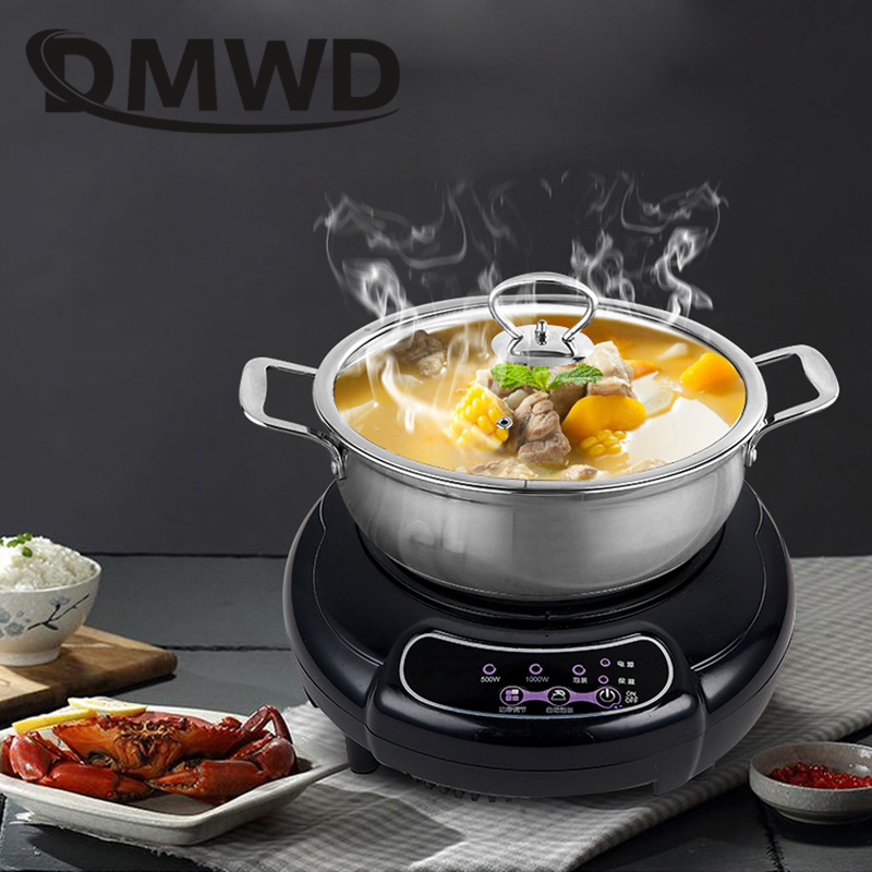 DMWD Household Mini Electric Induction Cooker Milk Water Coffee Heating Stove Teapot Noodle Boiler Travel Heater Cook Hot Plate