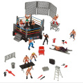 12 Puppets And Various Props Premium Plastic Simulation Fighting Toys Cage Wrestler Scene Model Toys, Including Rings, Cages,