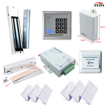 RFID Access Control System Kit Frame Glass Door Set+Eletric Magnetic Lock+ID Card Keytab+Power Supplier+Exit Button+DoorBell